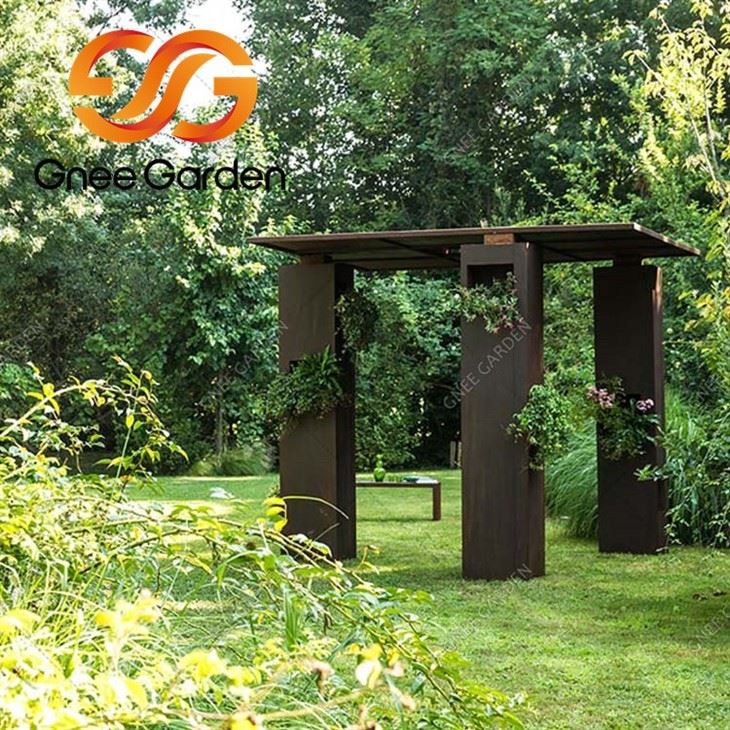 corten steel pergola
