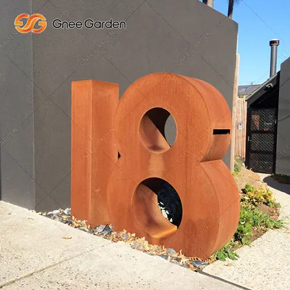 Corten Steel Modern Mailbox Post