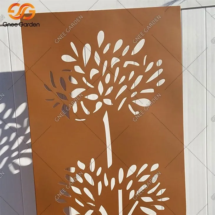 Corten garden screen panels
