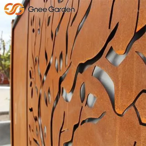 Corten Metal Ağacı Siluet Bahçe Çit Gizlilik Paneli