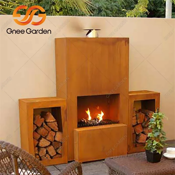 Corten Çelik Arka Bahçe Şöminesi