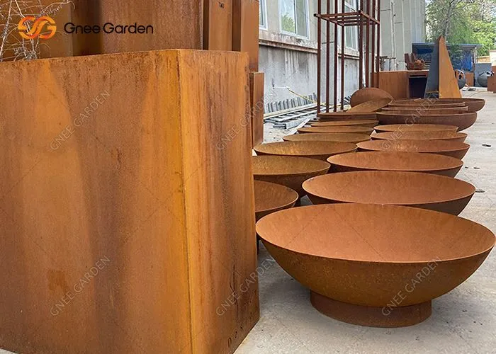 Corten Çelik Kavisli Ateş Çanağı