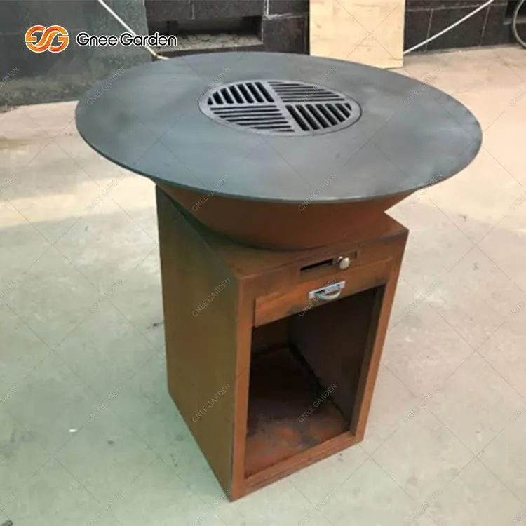 Corten Steel Açık Mutfak Barbekü Plancha Izgara