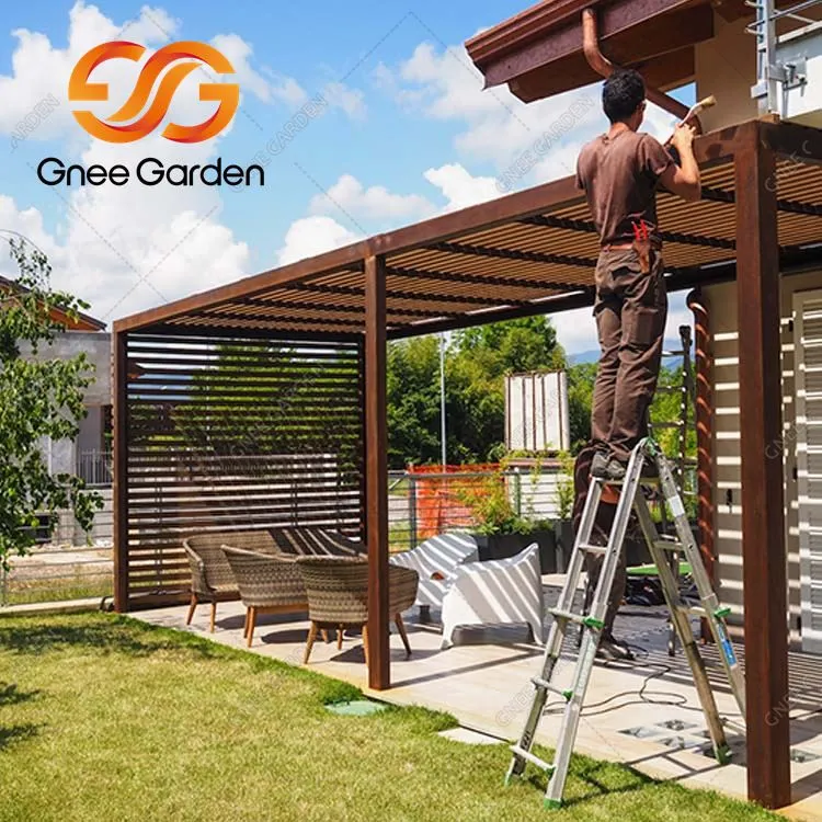 Corten Çelik Dış Mekan Su Geçirmez Pergolalar Gazebo