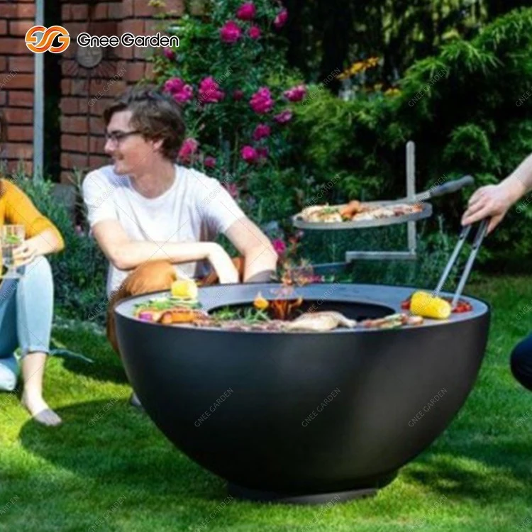 Corten Steel Round  Fire Bowl BBQ