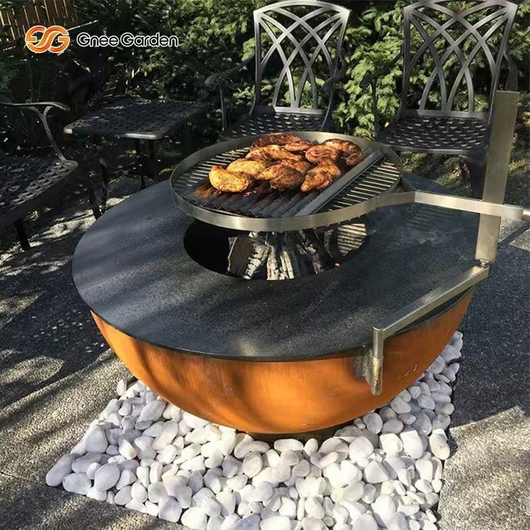 Corten Steel Outdoor wood burning bbq