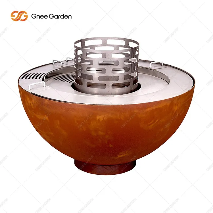 Corten Çelik Ahşap Yanma Halkası Ateş Kasesi Barbekü