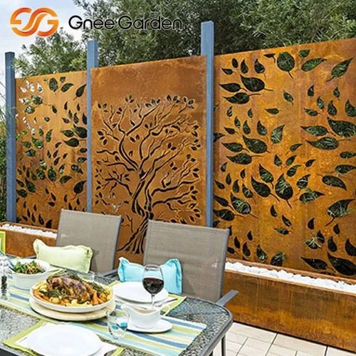 Modern Corten Metal Ağacı Tasarım Bahçesi Dekoratif Bölme