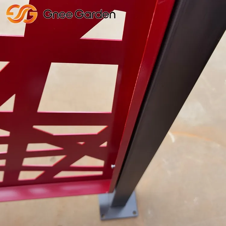 Modern kırmızı geometrik tasarım ekran çit