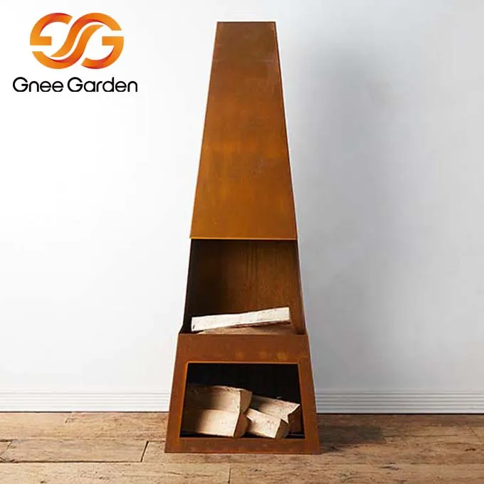 Dış Mekan Bağlantısız Corten Çelik Paslı Şömine