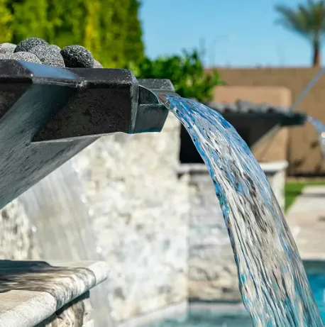 Pool Fire Bowl Waterfall Swimming Pool Fire Pit Waterfall