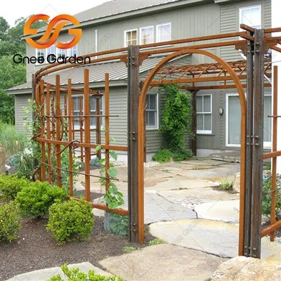 Corten Steel Küçük Dış Mekan Gazebos Pergola