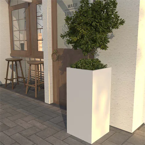 Beyaz Uzun Saksı Dekoratif Özelleştirilmiş